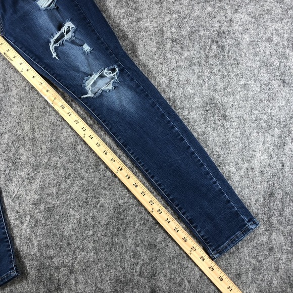 Levis 710 Super Skinny Jeans Womens 32 Blue Distressed Medium Wash Stretch Denim - Picture 10 of 16